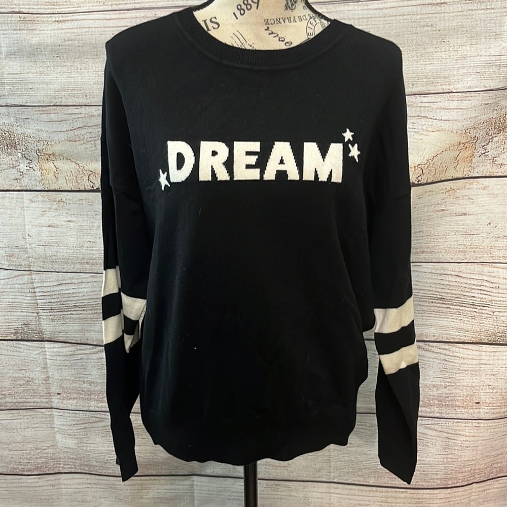 Carmen Marc Valvo DREAM Sweater Pullover NWT Black Size Large